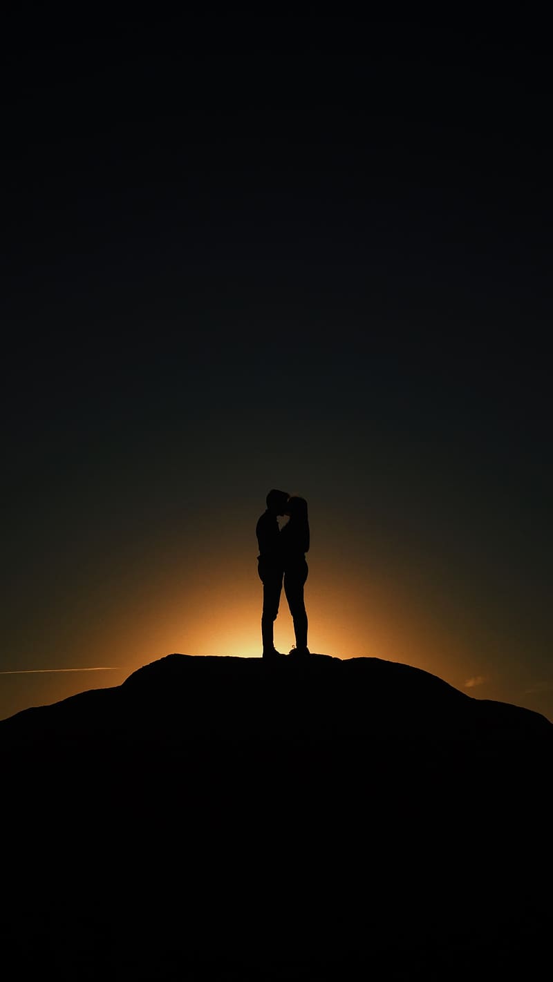 Lovely Couple Sunset Kissing Hd Phone Wallpaper Peakpx