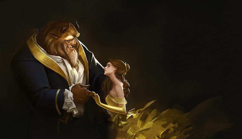 Beauty And The Beast Artwork, beauty-and-the-beast, 2017-movies, movies, artwork, HD wallpaper