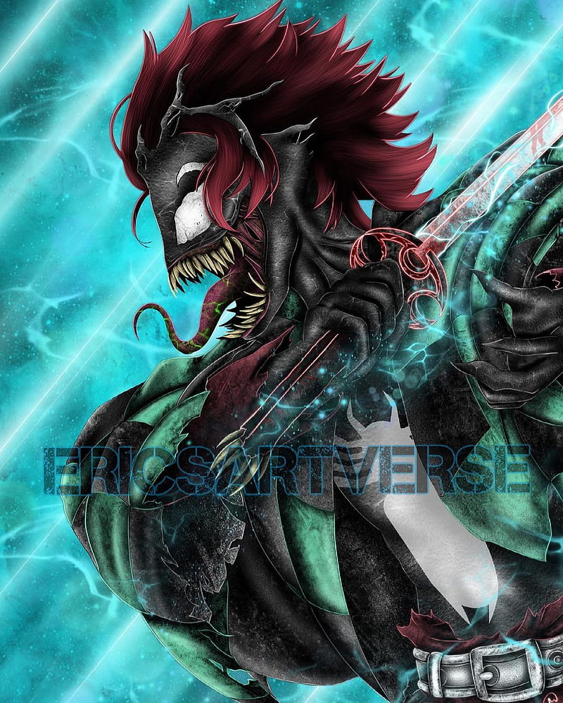 Venomized tanjiro, demon slayer, anime, HD phone wallpaper | Peakpx