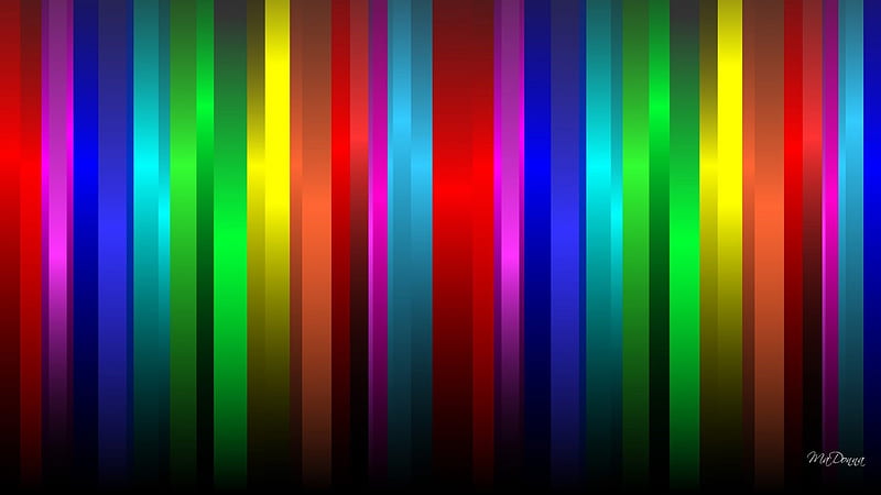 Rainbow of Ribbons, colorful, stripes, crayons, ribbon, bright, colors, primary, spectrum, HD wallpaper
