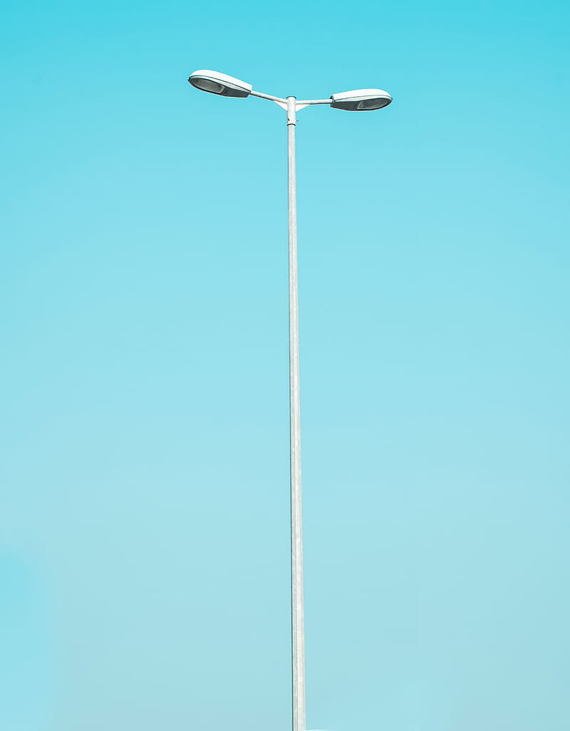 lantern, lamppost, sky, minimalism, HD phone wallpaper