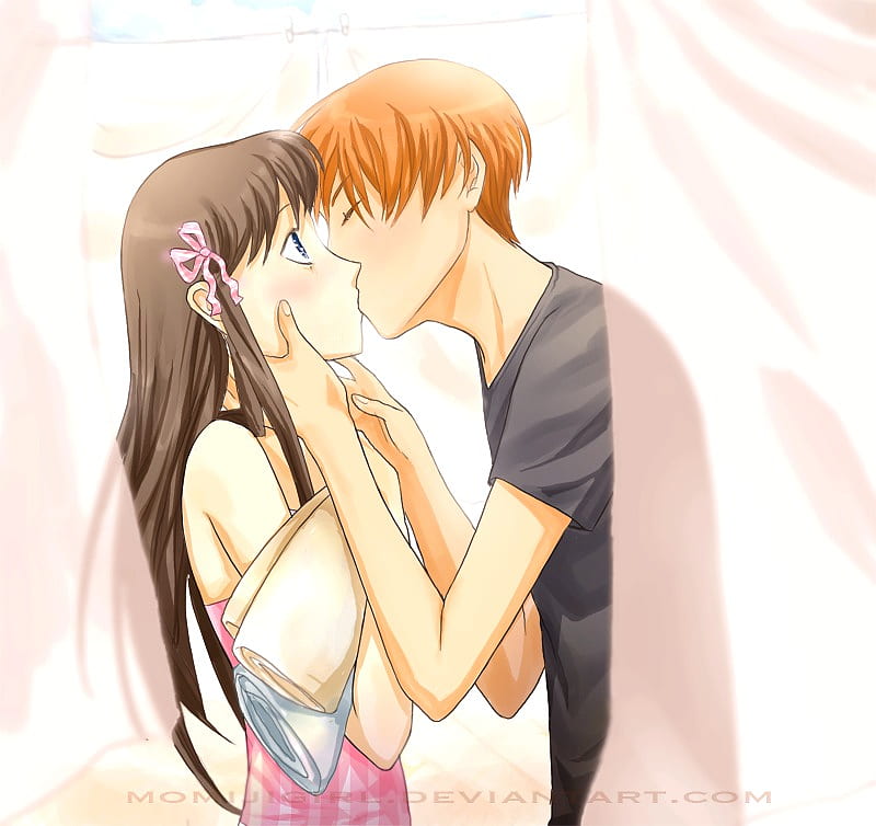 Fruits Basket Kyo and Tohru Sticker kiss and hug Season 3 Holo