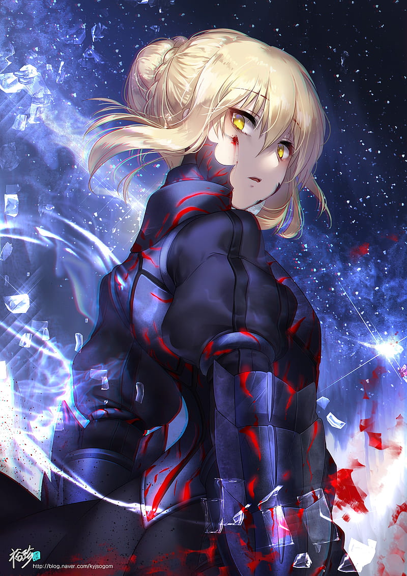 armor, blood, Fate/Stay Night, Saber Alter, Saber, HD phone wallpaper