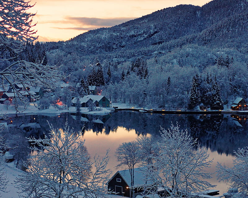 Winter Lake, HD wallpaper