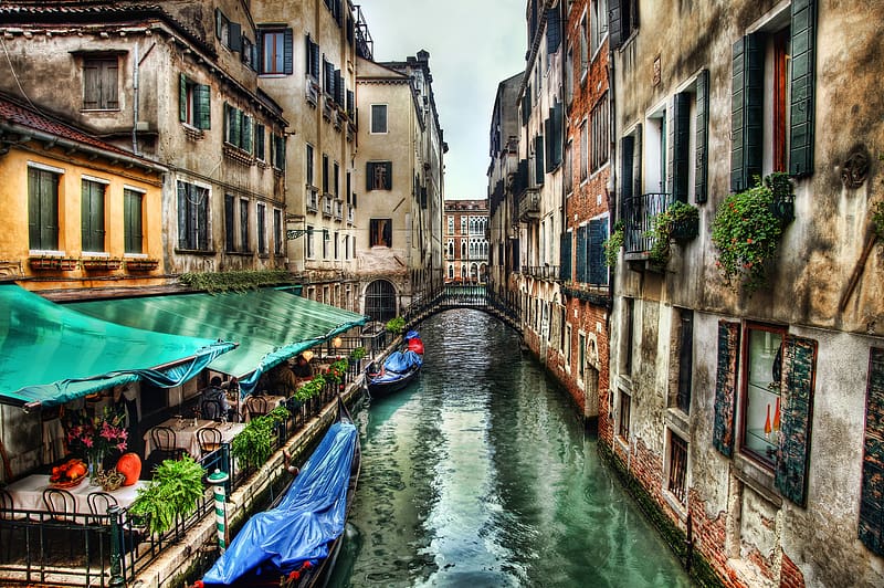 Cities, Italy, Venice, City, Building, House, , Restaurant, , Canal, HD wallpaper