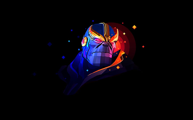 Thanos, minimal, 2018 movie, superheroes, Avengers Infinity War, HD wallpaper