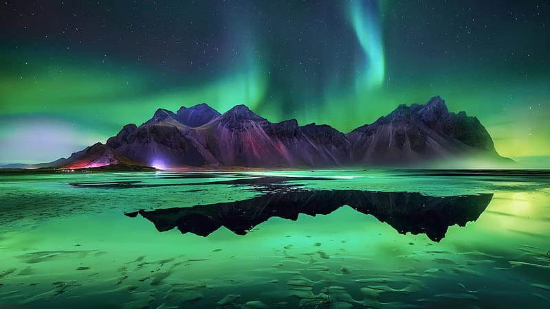 Aurora Borealis Iceland Northern Lights Travel, HD wallpaper
