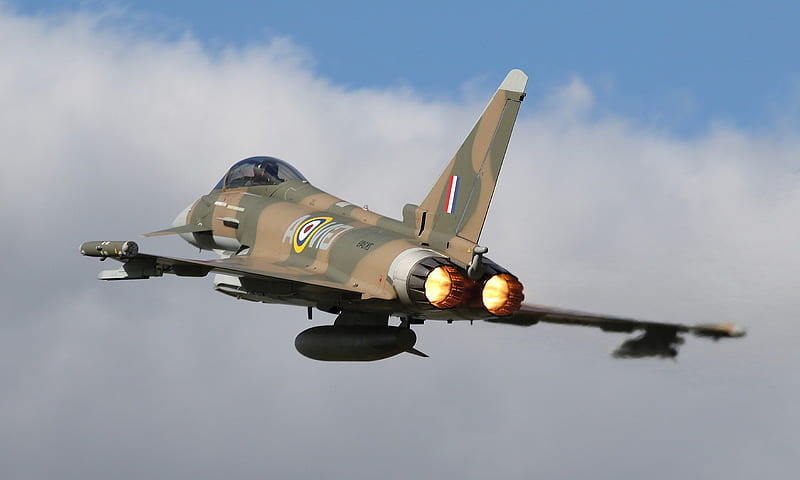 Eurofighter Typhoon Jet Fighter Aircraft Warplane, eurofighter-typhoon, planes, flight, military, HD wallpaper