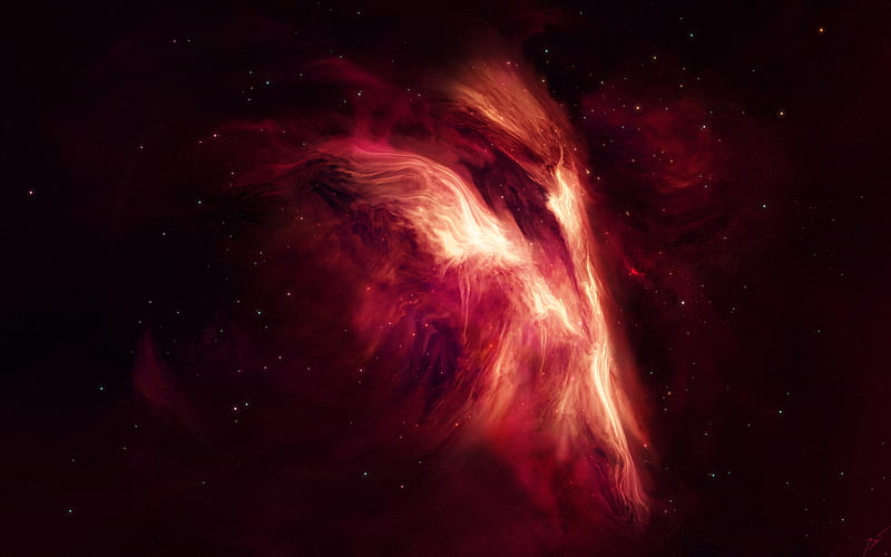 Nebula Red Dark, nebula, red, digital-universe, artist, artwork, digital-art, HD wallpaper