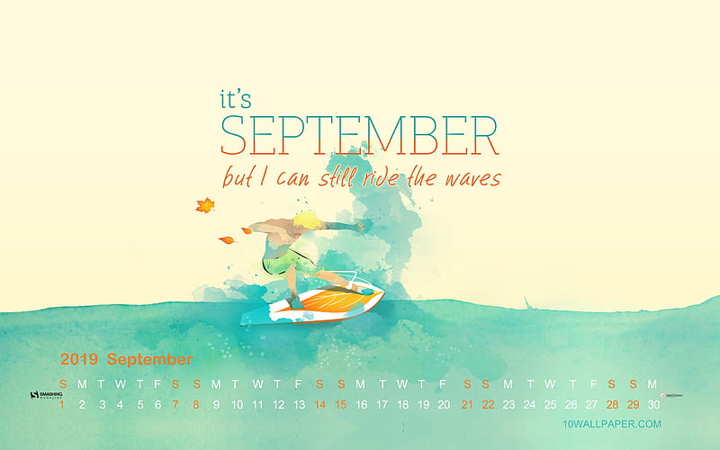 Summer surf September 2019 Calendars, HD wallpaper