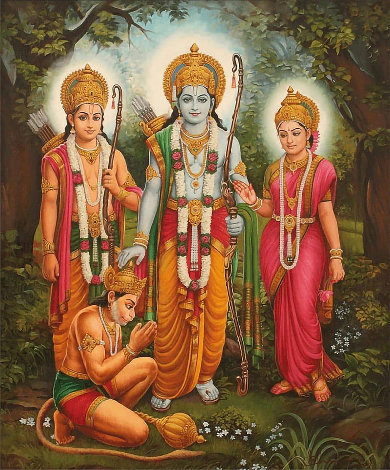 Ram, god, hanuman, laxman, lord, ramayan, shri ram, sita, HD phone wallpaper  | Peakpx
