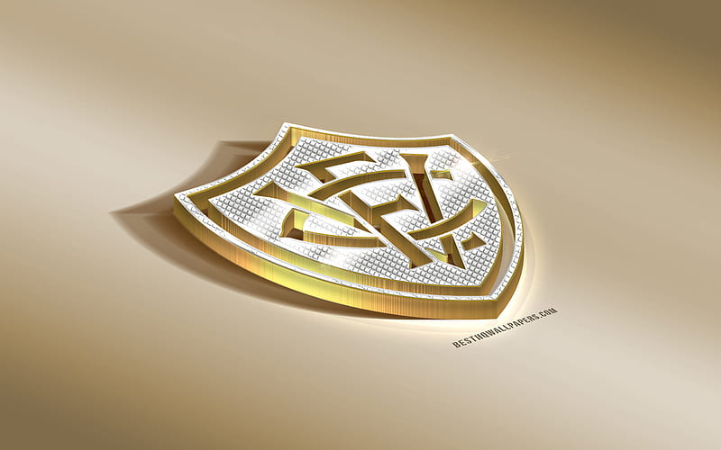 EC Vitoria, Brazilian football club, golden silver logo, Salvador, Brazil, Serie B, 3d golden emblem, creative 3d art, football, Esporte Clube Vitoria, HD wallpaper