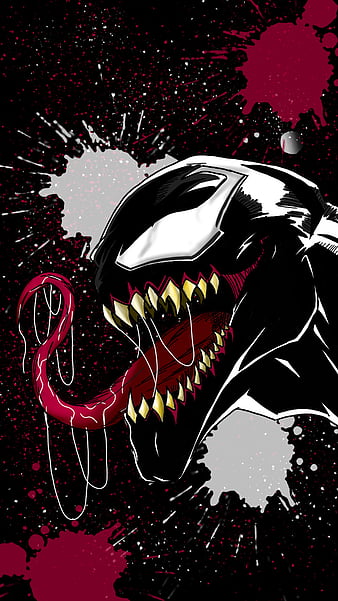 Venom vs Anti-Venom, symbiote, dark, balck, white, red, fight, tentacle ...