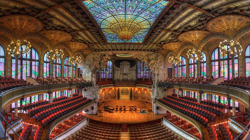 Barcelona Spain Catalonia Concert Hall-2017 Bing, HD wallpaper