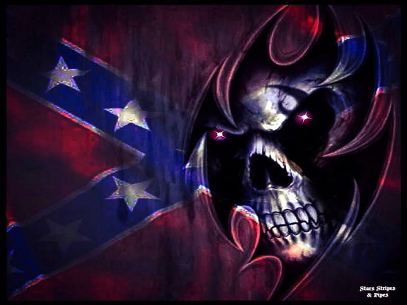 Rebel Skull, South, Confederate Flag, Skull, Southern, HD wallpaper