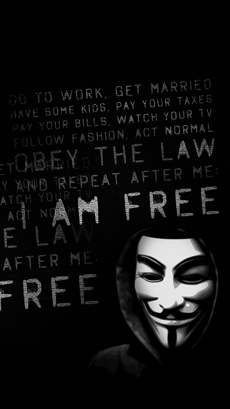 Anonymous Wall, black, dark, hacker, pc, HD phone wallpaper