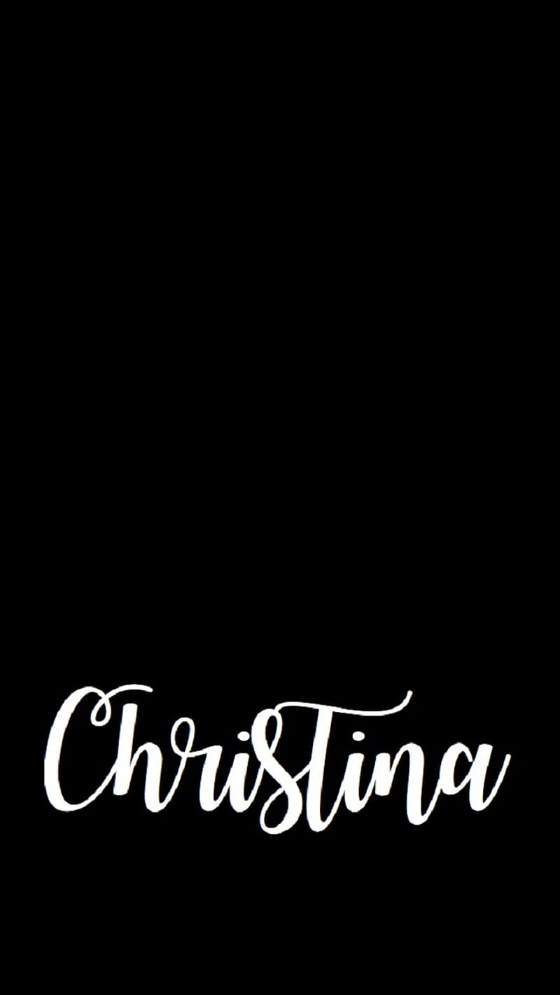 Christina, black, calligraphy, dark, name, HD phone wallpaper