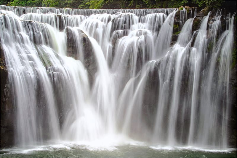 Shifen Waterfall, Taiwan, waterfall, nature, spray, taiwan, HD wallpaper