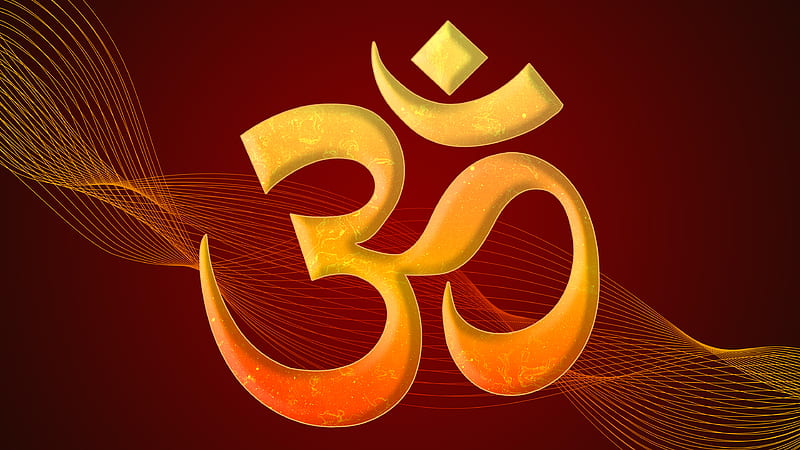 Religious, Hinduism, Aum, Symbol, Yellow, Spritual, HD wallpaper
