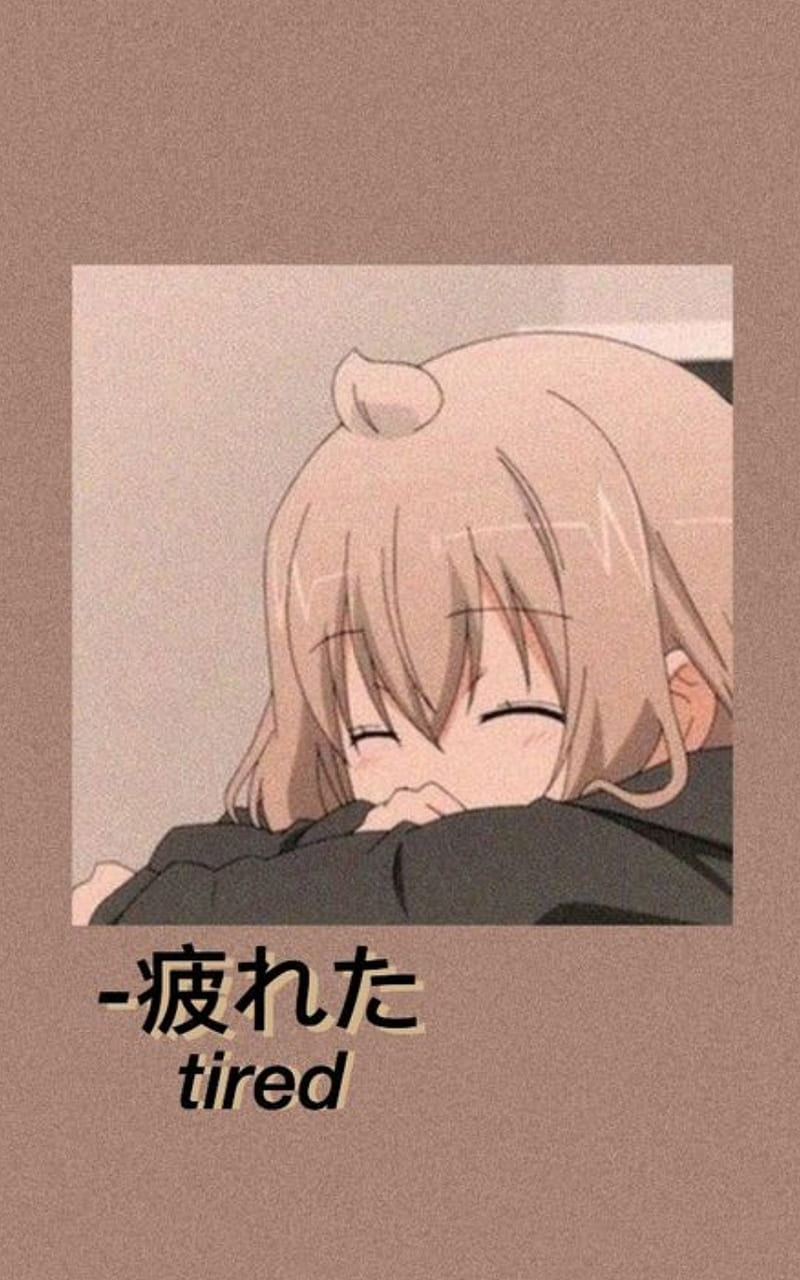 Aesthetic Anime Girl, aesthetic, anime, cute, tired, HD phone wallpaper