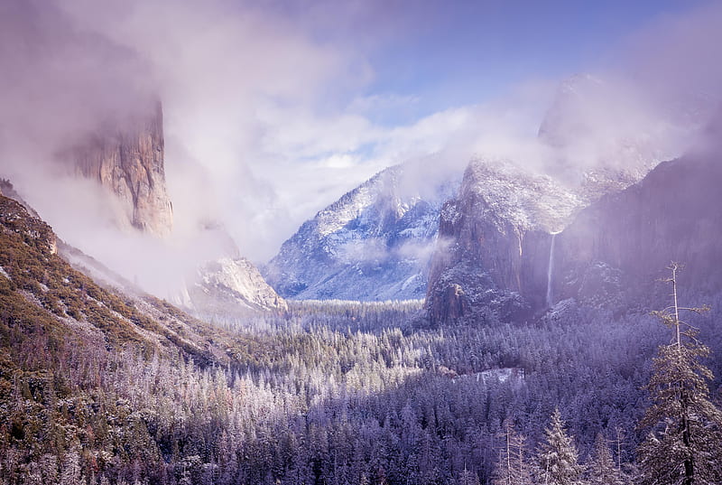 Yosemite After A Winter Storm , yosemite, valley, nature, mountains, fog, clouds, HD wallpaper