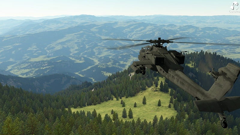 Apache Helicopter, apache on patrol, ah 64, apache, HD wallpaper