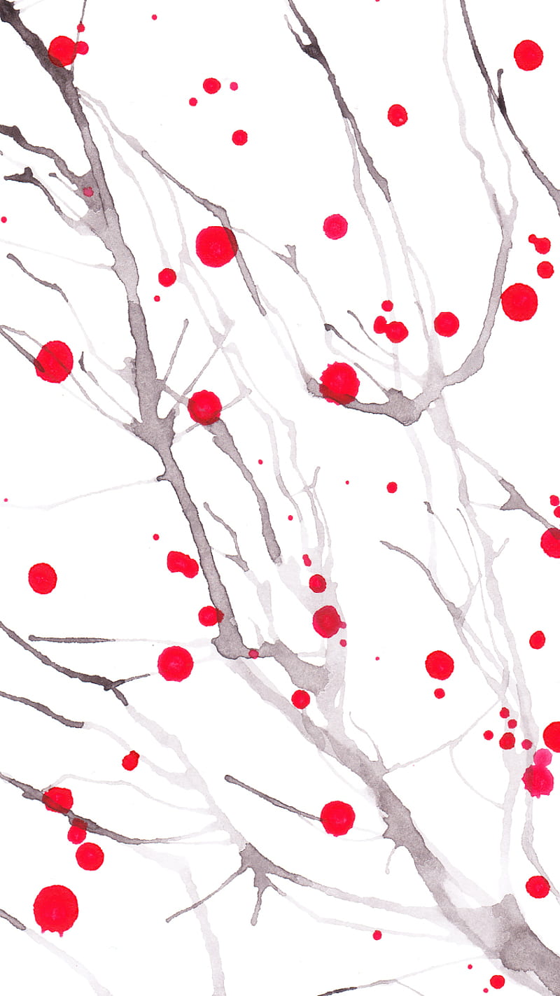 Young Sakura i6, cherry, meditation, mmmatus, red, simple, tree, white, zen, HD phone wallpaper