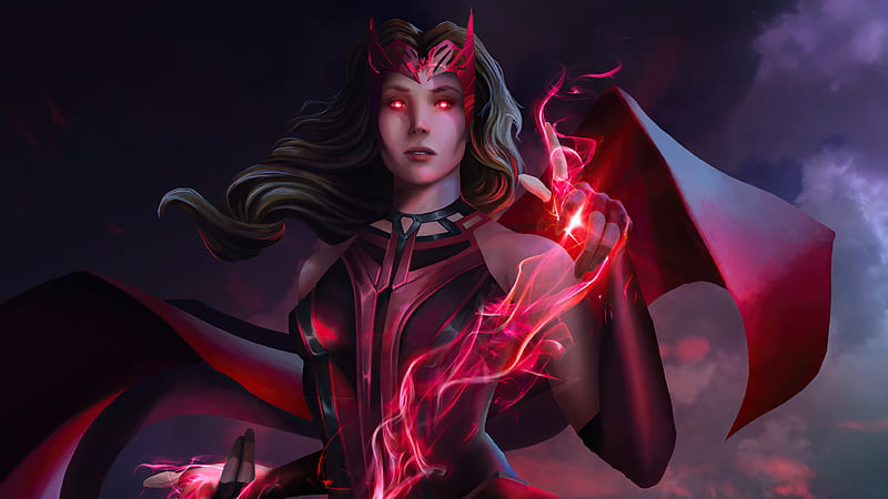 Scarlet Witch Wanda, wanda-vision, vision, scarlet-witch, tv-shows, artstation, HD wallpaper