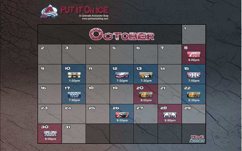 Colorado Avalanche October Schedule, schedule, hockey, avs, colorado avalanche, HD wallpaper