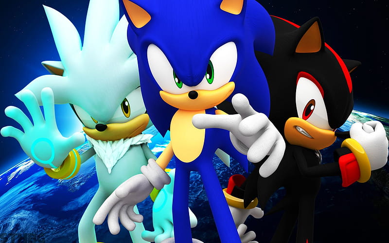 Sonic, Sonic the Hedgehog (2006), Shadow the Hedgehog, Silver the Hedgehog, Sonic  the Hedgehog, HD wallpaper