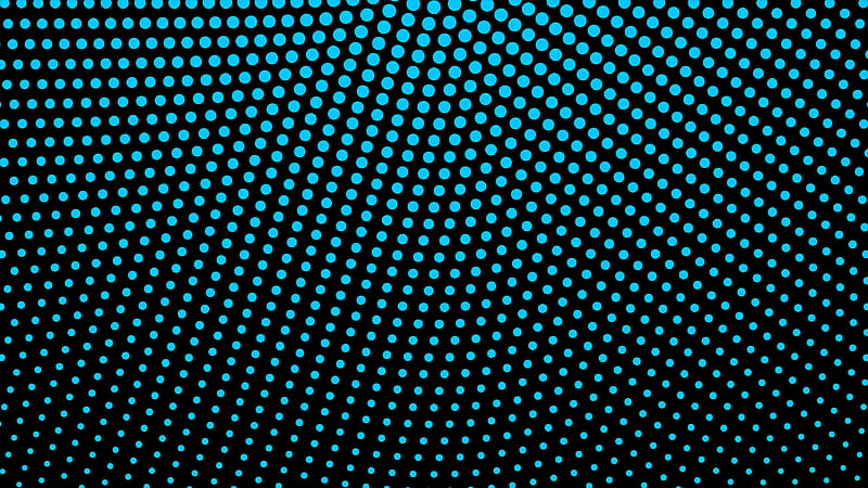 Blue Circles Points Black Background Abstract, HD wallpaper