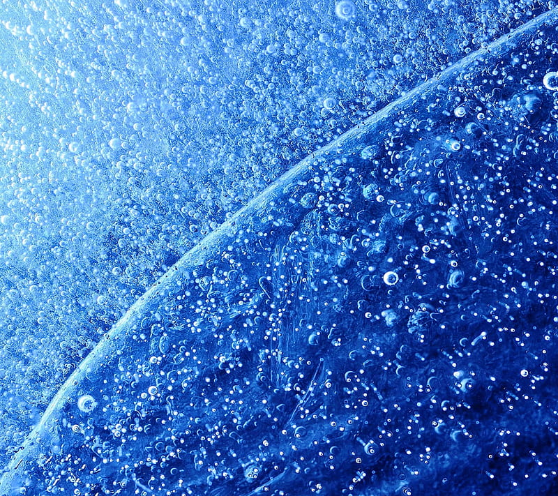 Oxygen, blue, bubbles, drops, frozen, gas, rain, water, waterdrops, HD wallpaper