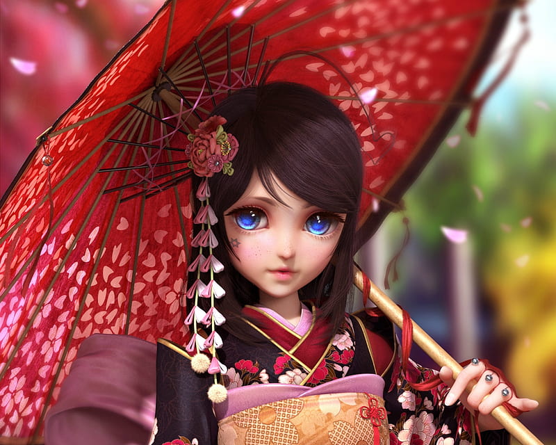 Beauty Red Frumusete Fantasy Luminos Umbrella Asian Geisha Yun Sihang Hd Wallpaper Peakpx 8352