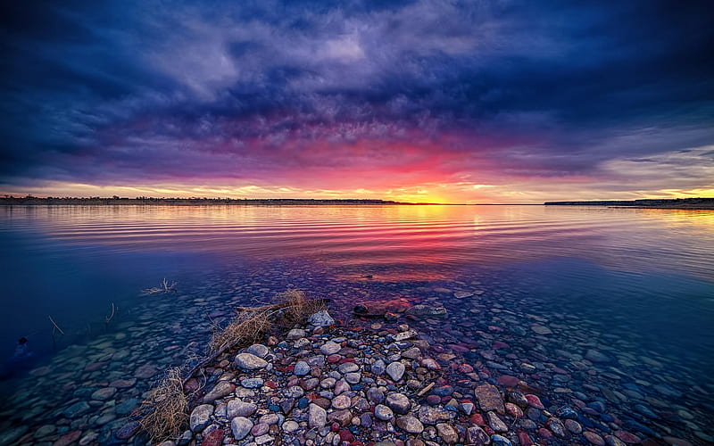 Lake Sunset, HD wallpaper