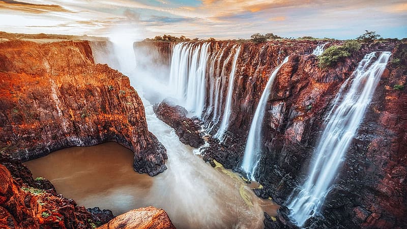 The stunning Victoria Falls in Zambia and Zimbabwe, africa, river, water, rocks, HD wallpaper