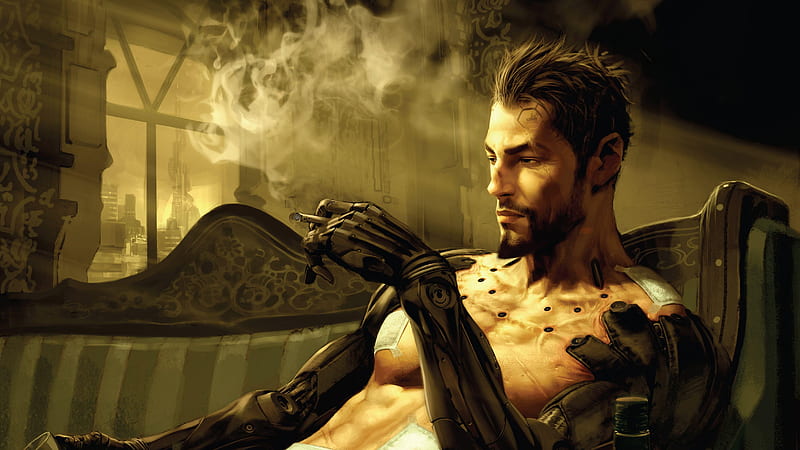 Deus Ex Manking Divided Smoking And Chill , deus-ex-mankind-divided, games, pc-games, xbox-games, ps-games, HD wallpaper