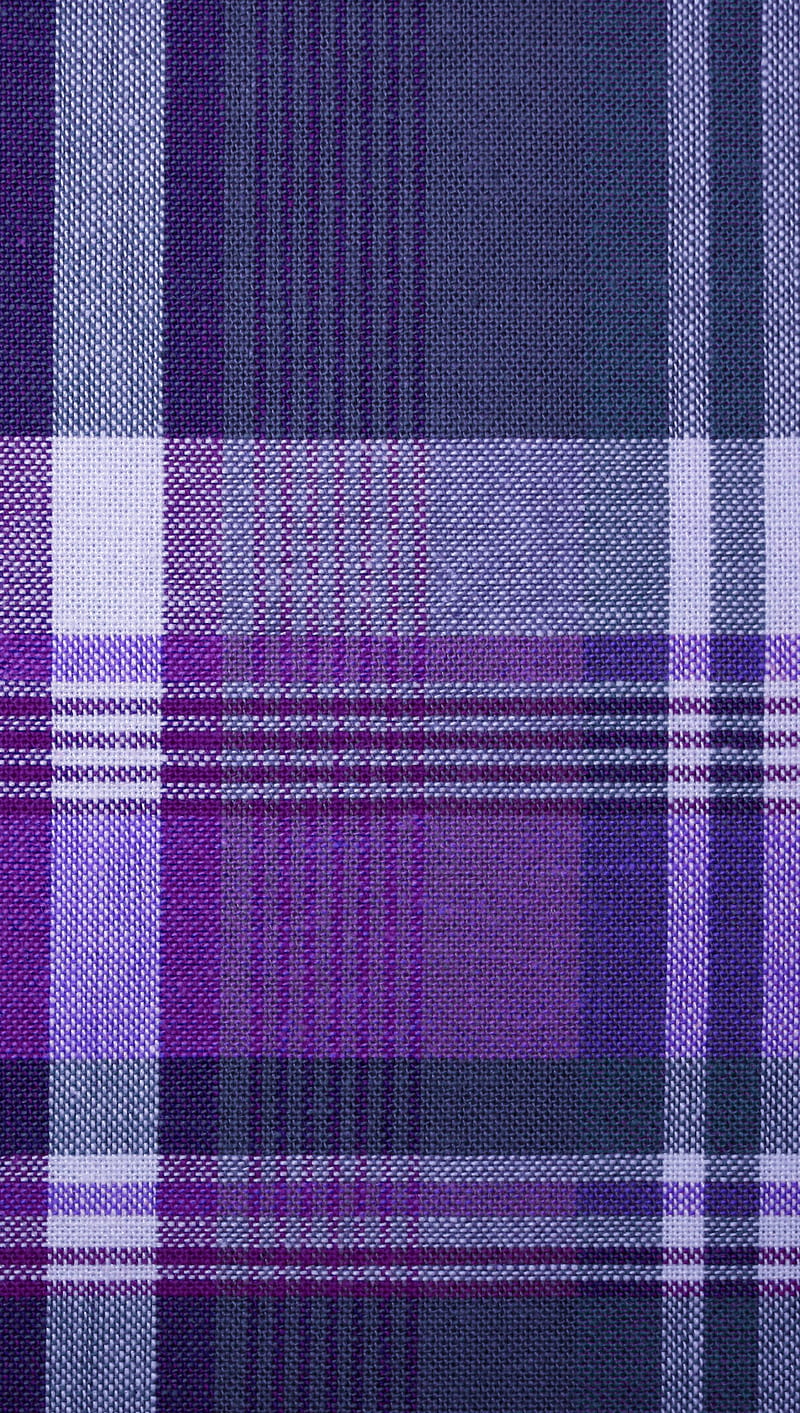 Purple Fabric, abstract, blue, plaid, texture, HD phone wallpaper