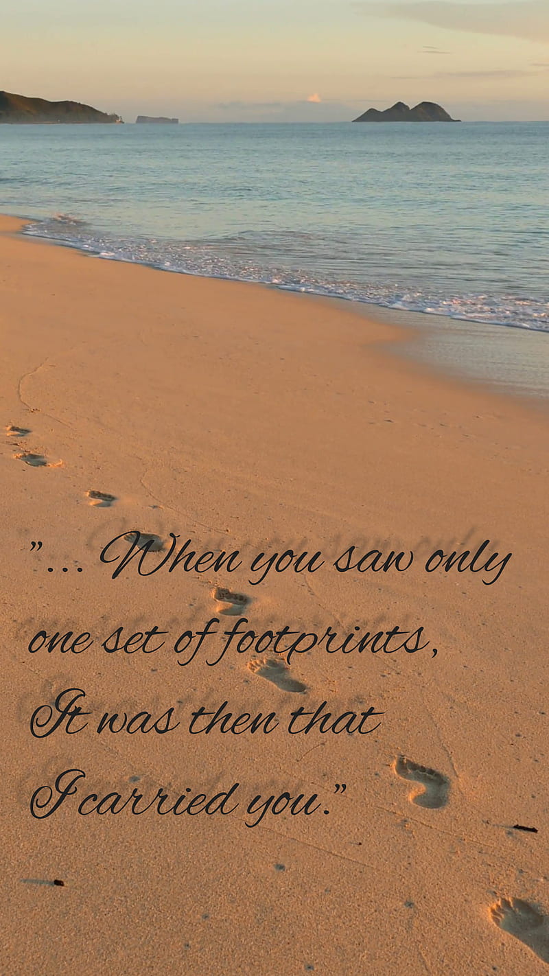 Footprints, sand, jesus, love, god, beach, spiritual, prayer, HD phone wallpaper