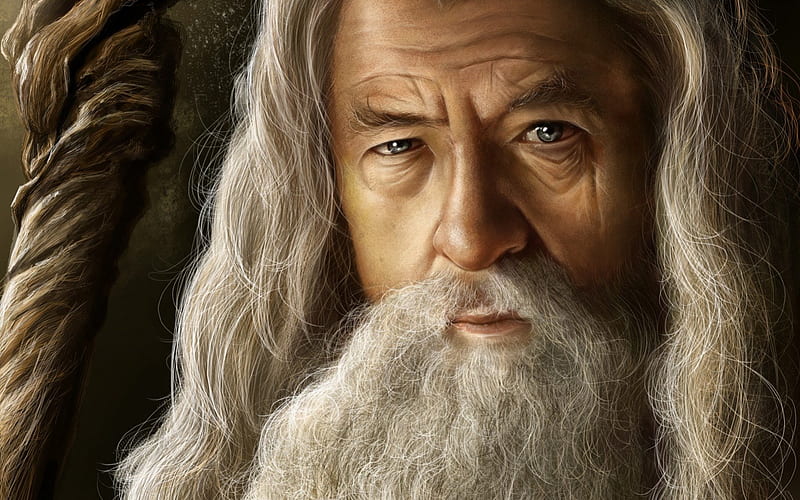 Gandalf, lord of the rings, fantasy, movie, Ian McKellen, man, white, actor, wizard, HD wallpaper