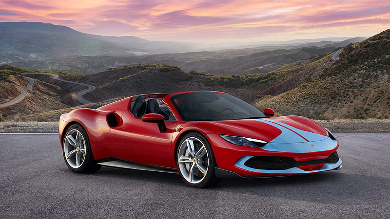 2023 Ferrari 296 GTS, Convertible, Hybrid, Turbo, V6, car, HD wallpaper