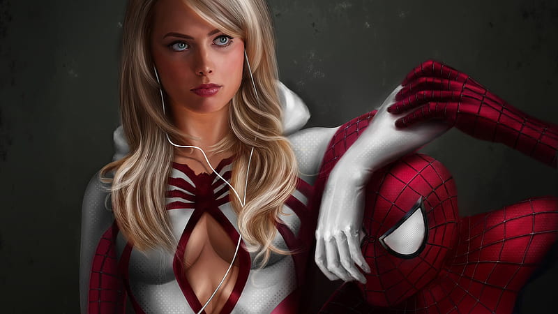 Gwen Stacy Spiderman Art, spiderman-into-the-spider-verse, gwen-stacy, spiderman, superheroes, HD wallpaper