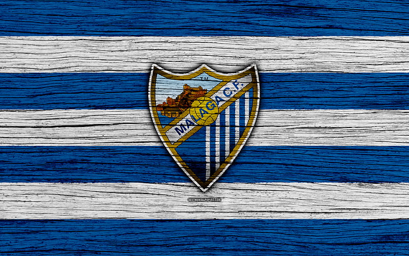 FC Malaga Spain, LaLiga, wooden texture, soccer, Malaga, football club, La Liga, Malaga FC, HD wallpaper
