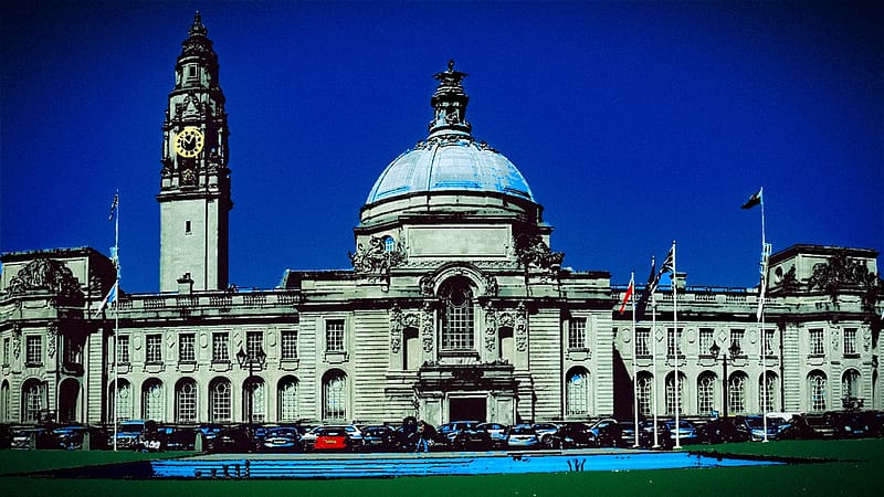 Cardiff City Hall, Cardiff, UK, Neuadd, dinas, Britain, hall, wales, City, capital, HD wallpaper