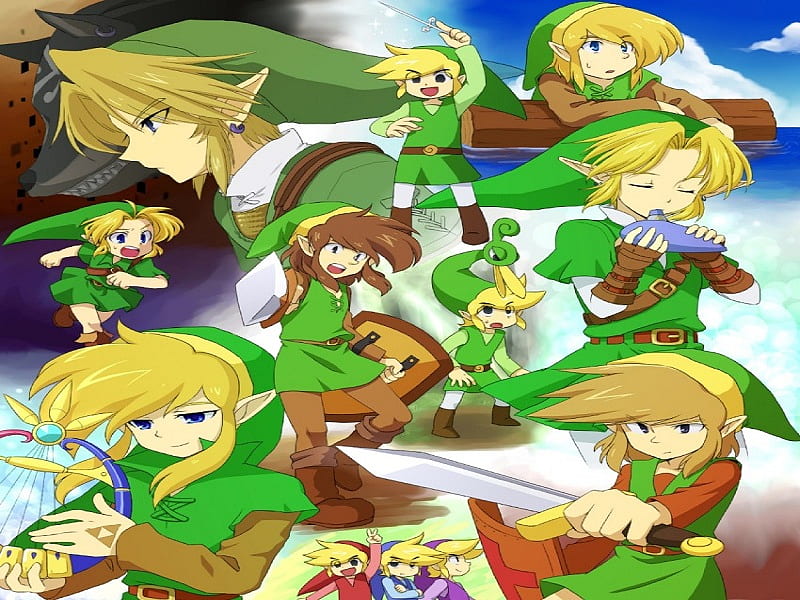 Links from the past, toon link, nintendo, videogame, link, shild, video  game, HD wallpaper | Peakpx