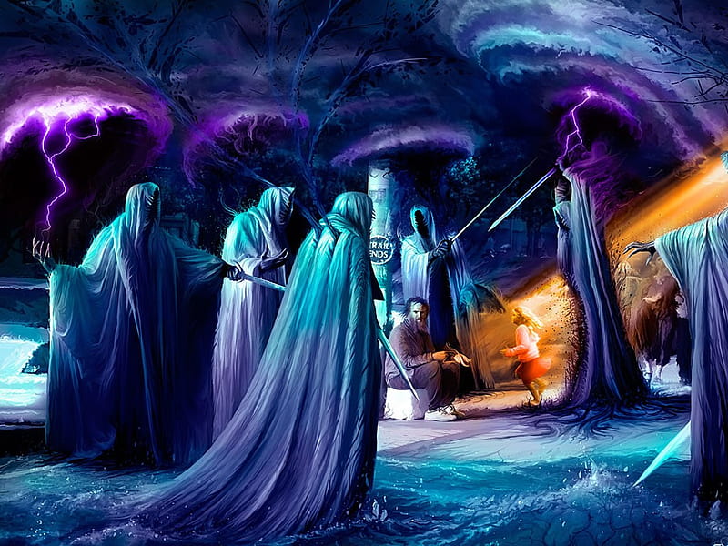The end of the journey, death, spook, dark art, graphics, grave yard, grave, fantasy, ghost, dark, myth, mythtic, HD wallpaper