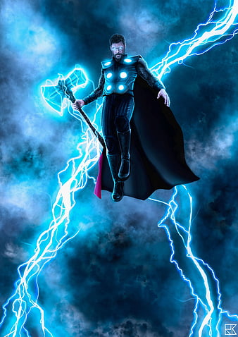 Thor, avengers, infinity war, prince of thunder, god, hammer, lighting, hero, superhero, thunder, HD phone wallpaper