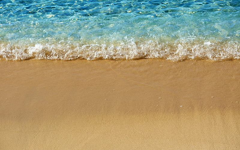 beach, sand, sea, summer, sea breeze, waves, Mediterranean Sea, HD wallpaper