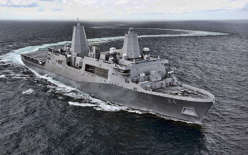 USS Arlington, LPD-24, amphibious transport dock, United States Navy, US army, battleship, US Navy, San Antonio-class, USS Arlington LPD-24, HD wallpaper