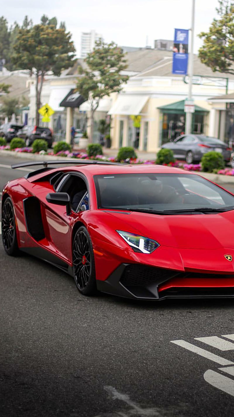 Aventador SV, lamborghini, red, car, supercar, sports, america, HD phone wallpaper