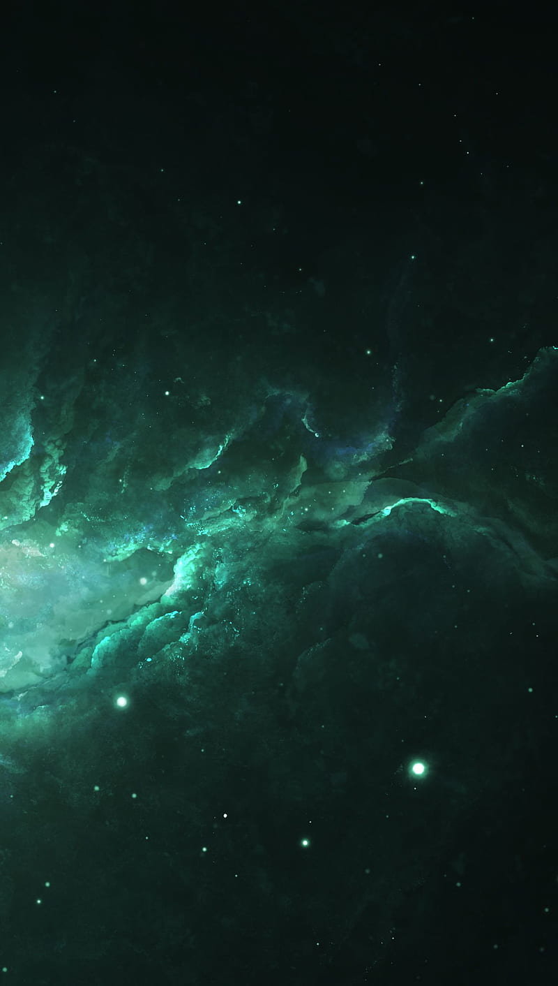Green Solar System, dark, green, solar, space, system, universe, HD phone wallpaper
